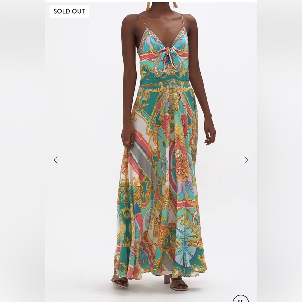 Camilla Sail Away with Me Print Silk Maxi Dress M like NEW - Picture 4 of 17